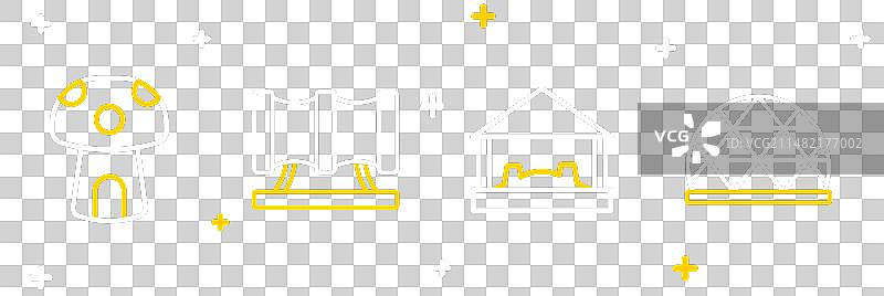 线条组合：游乐场攀爬设备沙箱图片素材