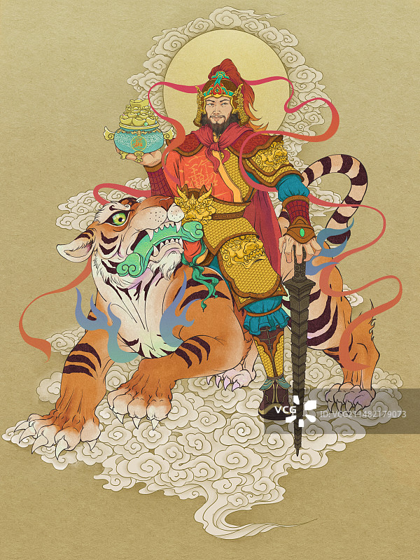 五路财神 武财神赵公明图片素材