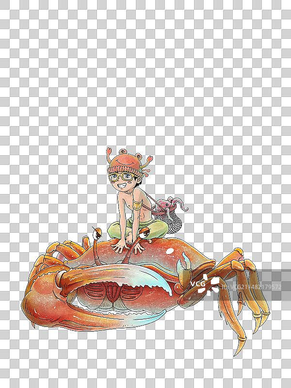海边招潮蟹 插画免抠png图片素材