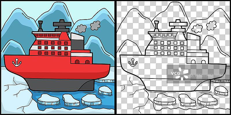 破冰车涂色页图片素材