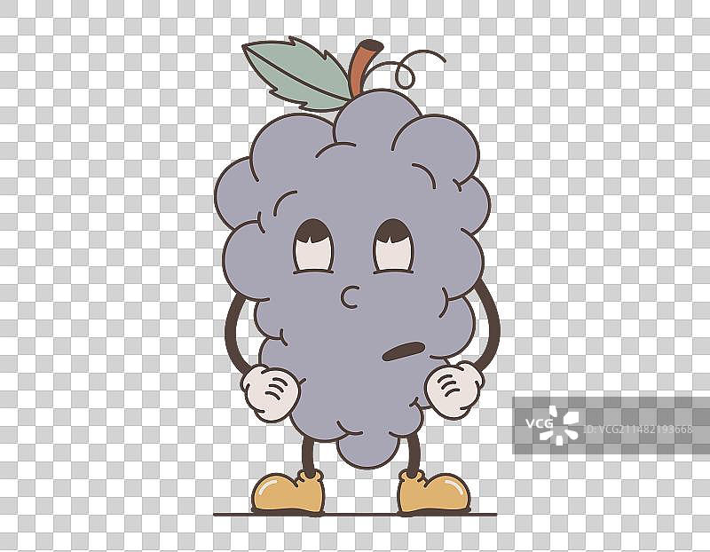 有趣的复古水果角色图片素材