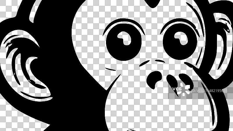 猴子 - 简约扁平风logo图片素材