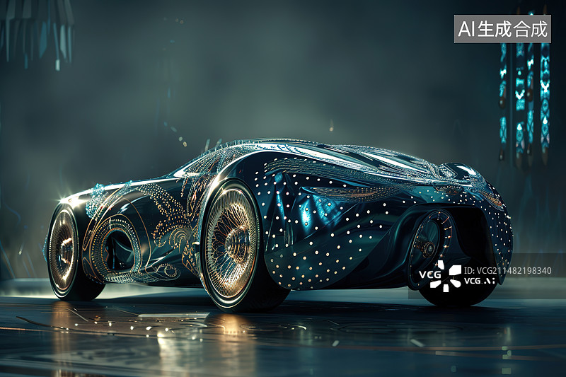 【AI数字艺术】老爷车在路上的特写镜头图片素材