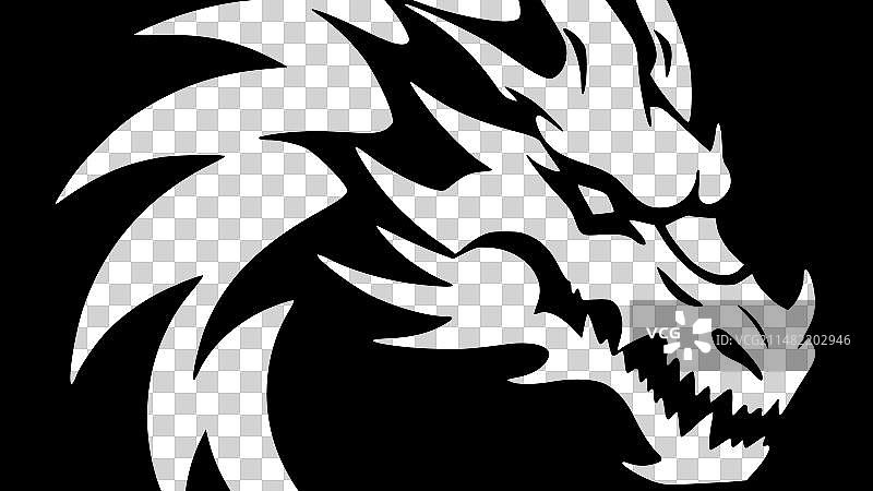 龙－简约扁平风格logo图片素材