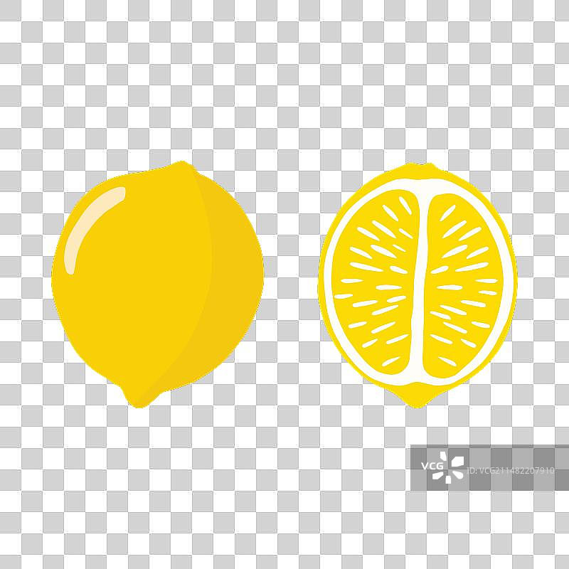 扁平风格的明亮柠檬图片素材