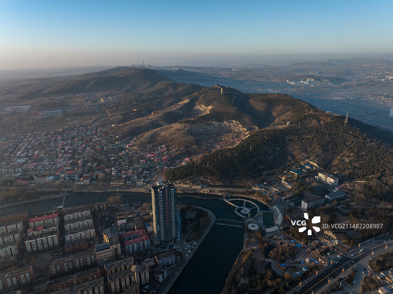 河北省邯郸市峰峰矿区航拍图片素材