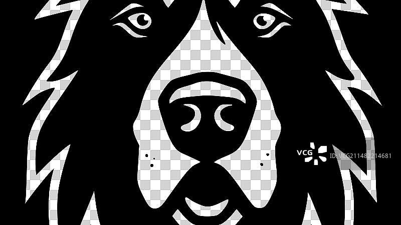 狗-黑白孤立的图标图片素材