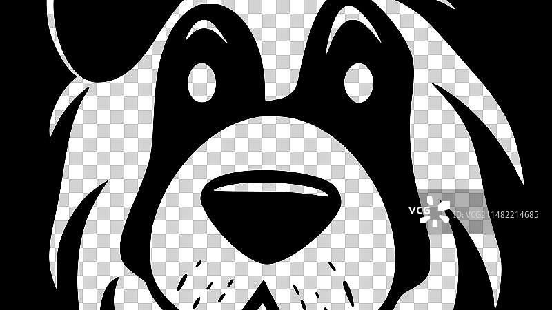 狗-黑白孤立的图标图片素材