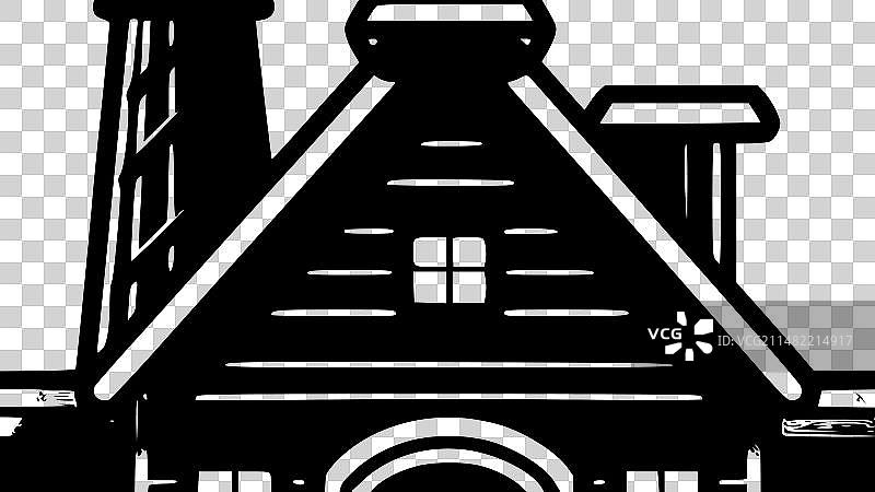 农舍-极简风格的简单轮廓图片素材