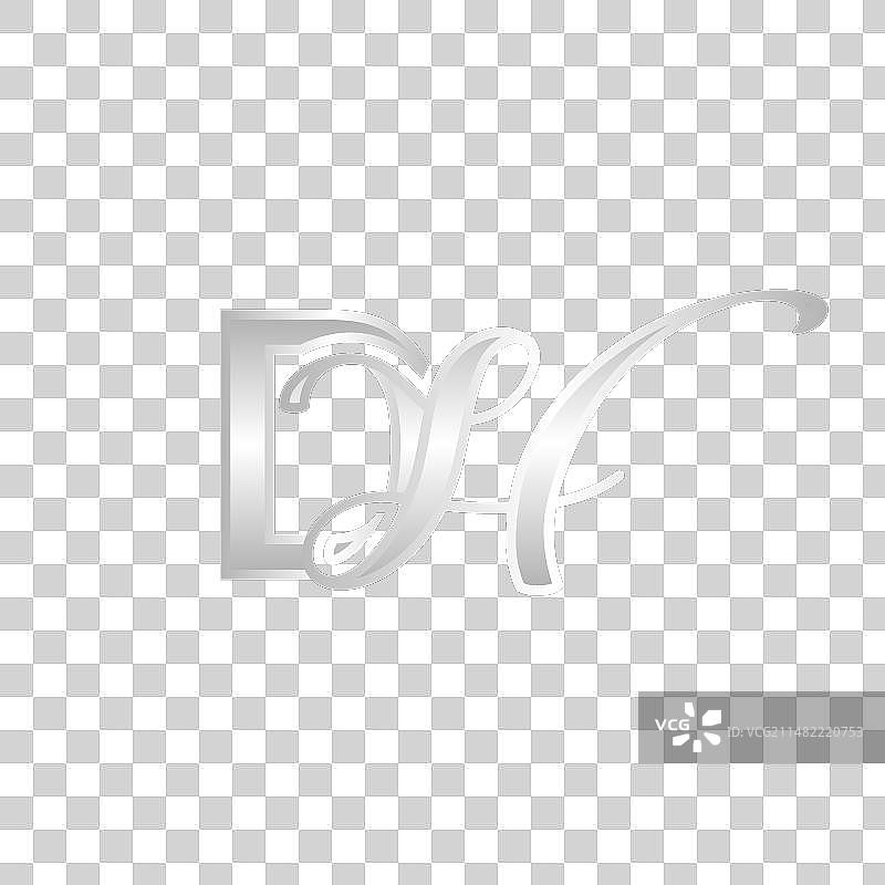 字母DH奢华现代首字母组合标志设计图片素材