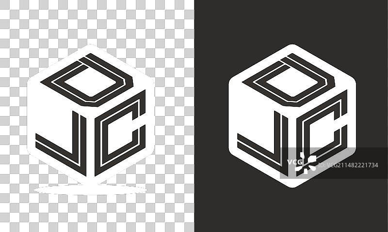 DLC字母标志立方体现代设计图片素材
