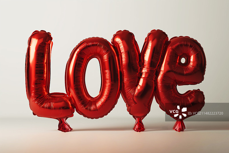 c4d 立体 氢气球质感love 爱 情人节图片素材