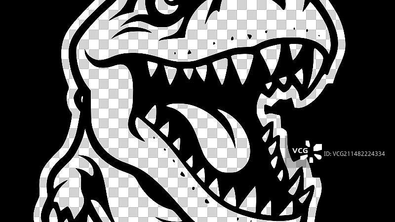 黑白霸王龙图片素材