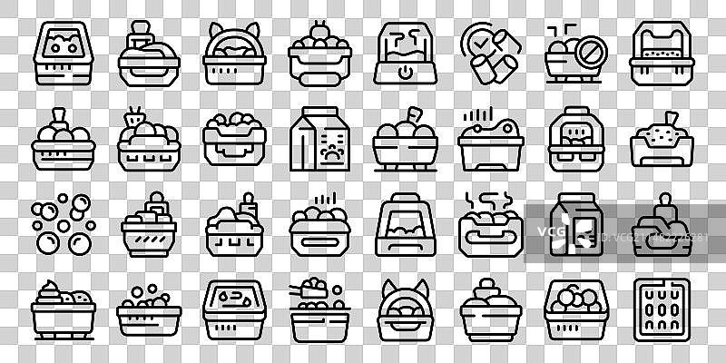 猫砂盆图标轮廓图片素材