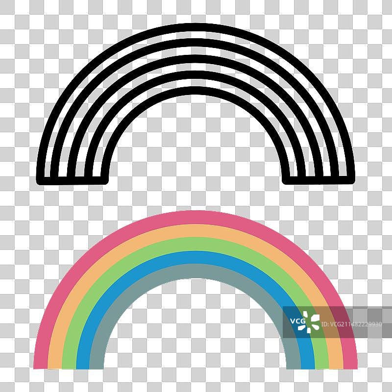 彩色彩虹天气图标图片素材