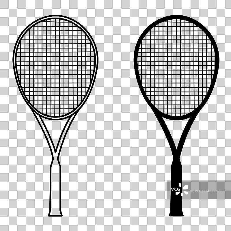 黑白网球拍图标图片素材