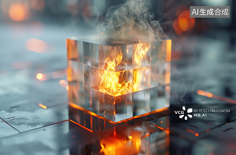 【AI数字艺术】桌子上燃烧的蜡烛的特写镜头图片素材