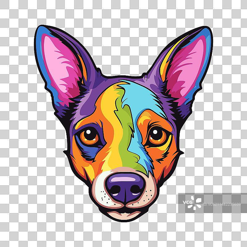 彩色卡通风格的猎狐梗犬图片素材
