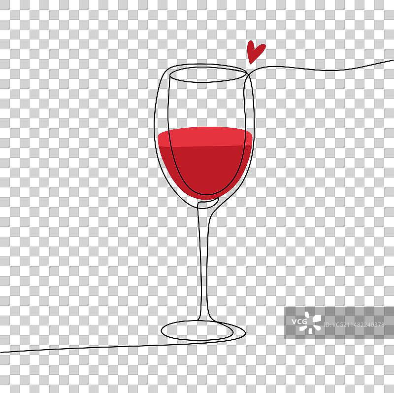 彩色单线葡萄酒杯图片素材