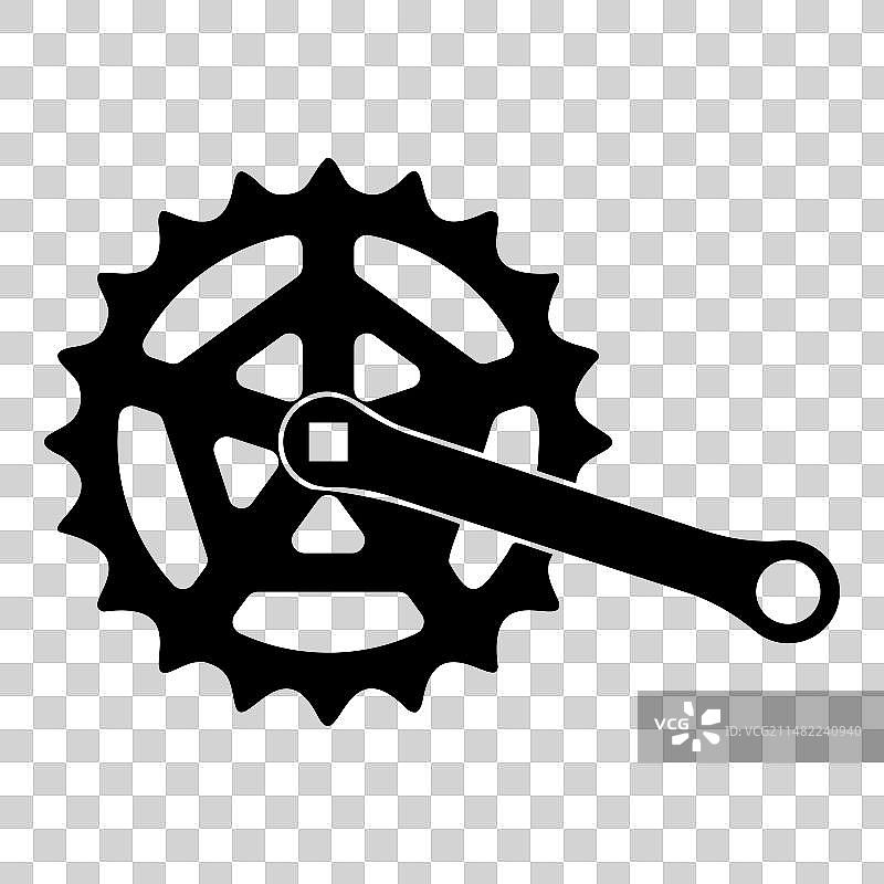 带齿轮的曲柄组链轮曲柄长度图片素材