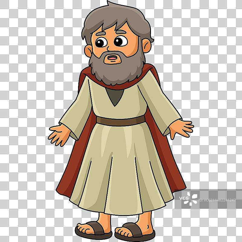 摩西卡通彩色剪贴画图片素材