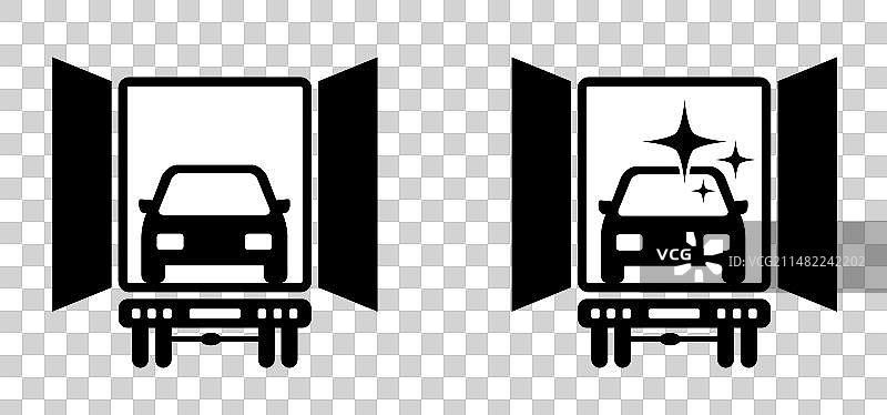 卡车上的新车作为礼品图片素材