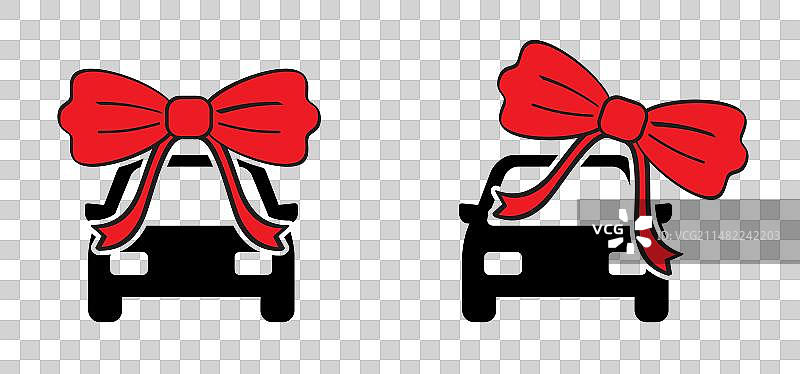 带蝴蝶结的新车礼品图片素材