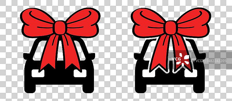 带蝴蝶结的新车礼品图片素材