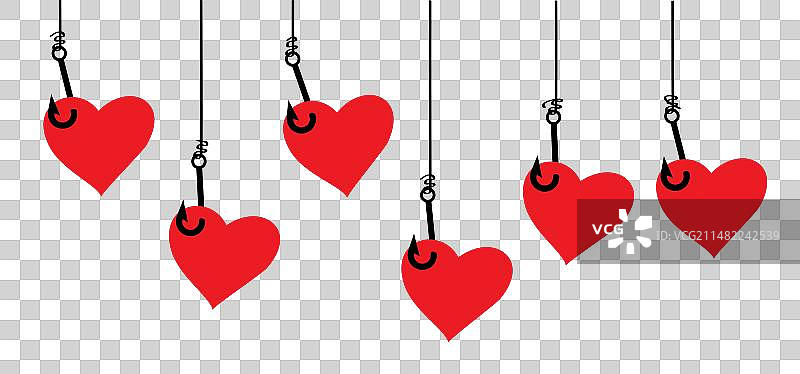 爱心鱼钩情侣垂钓图片素材