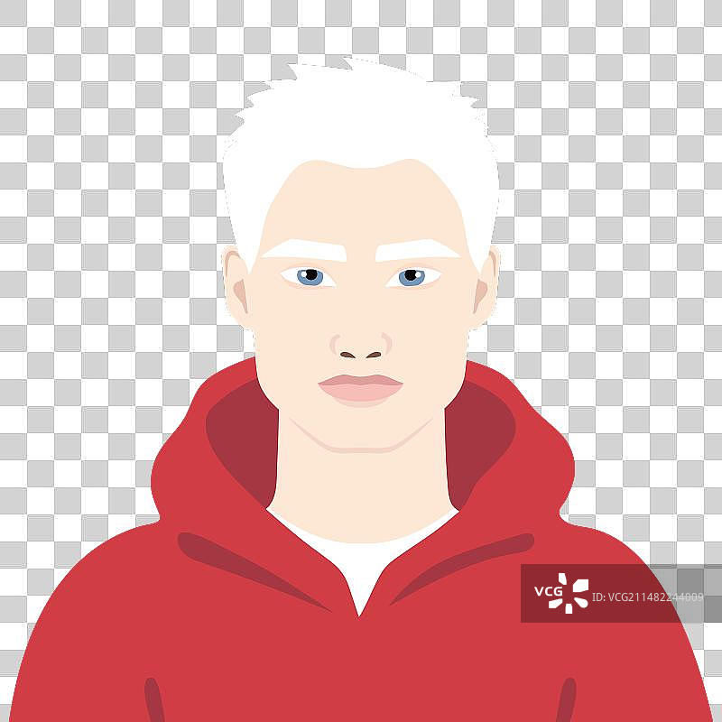 年轻白化男人像头像图片素材