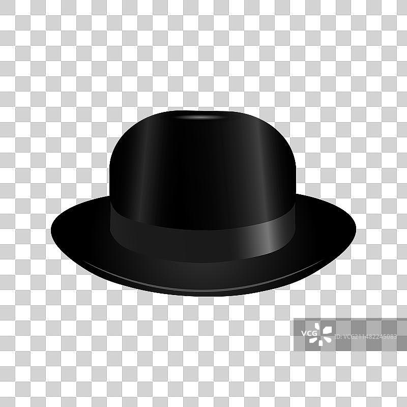 网页设计时尚黑色圆顶礼帽图片素材