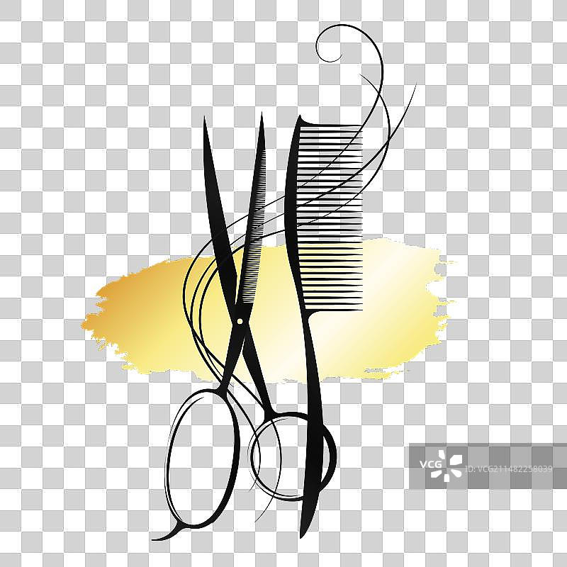 梳子和剪刀美发师设计图片素材