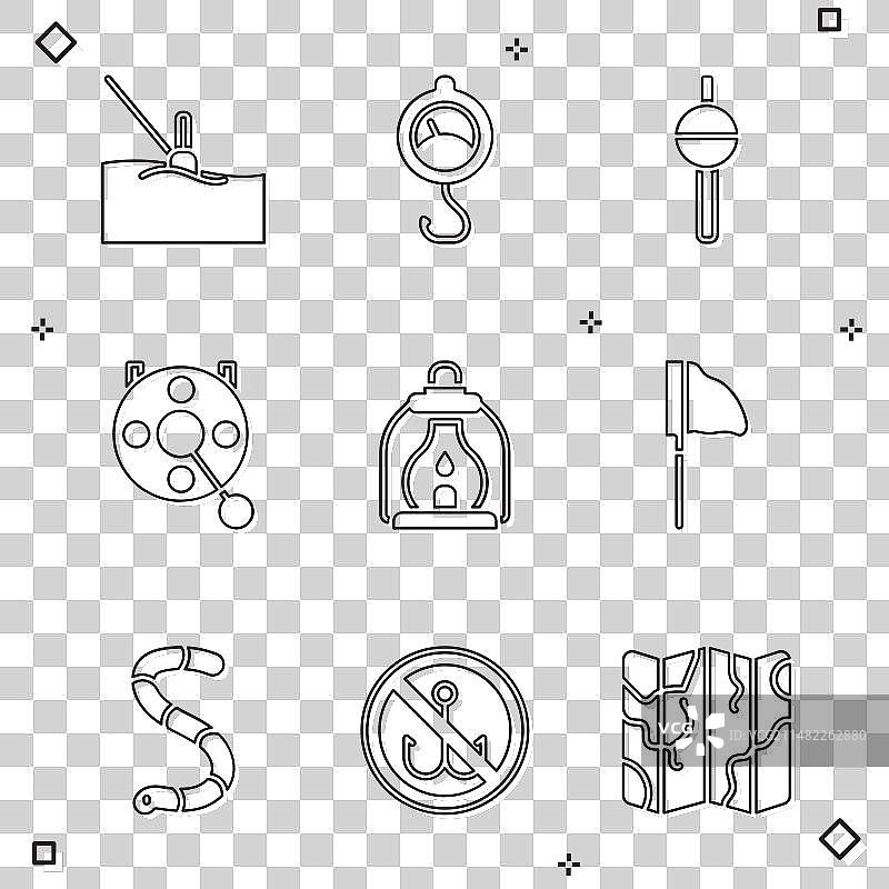 水中鱼漂弹簧秤图片素材