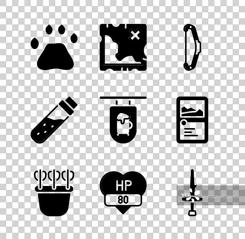 熊掌印、海盗藏宝图素材图片素材