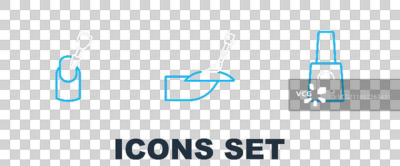 一套指甲油瓶和铣刀图片素材