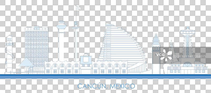 墨西哥坎昆城市天际线全景图片素材