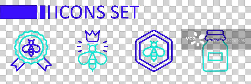 蜂蜜罐蜜蜂蜂巢蜂王组合banner图片素材