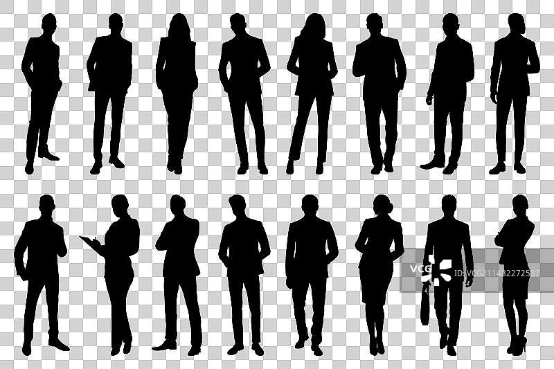 一群站立的商务人士图片素材