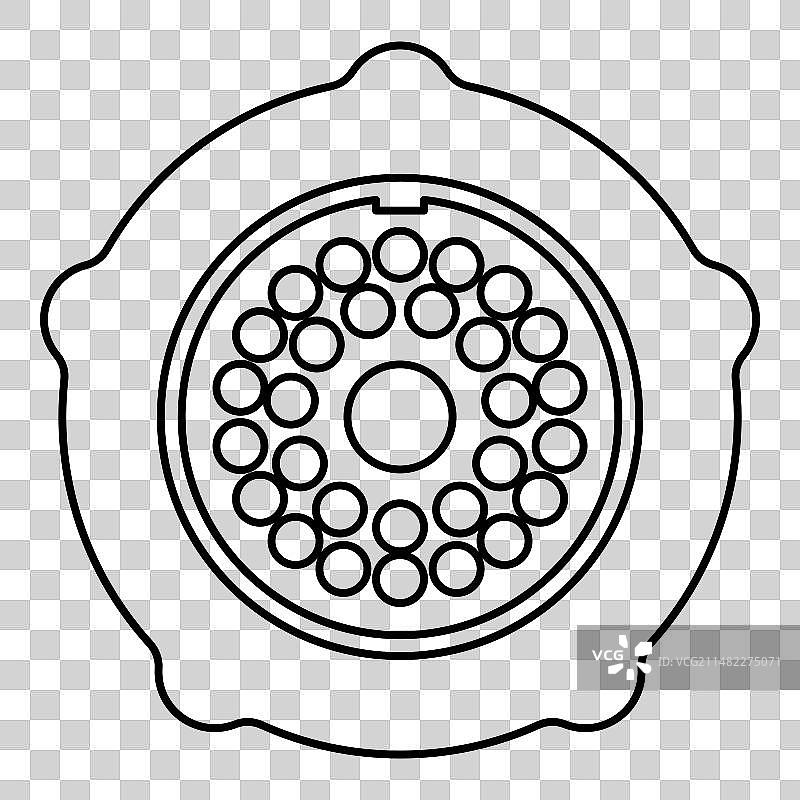 绞肉机绞盘装置的篦子图片素材