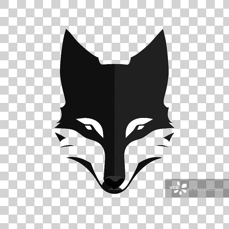 白色背景上的狼肖像图片素材