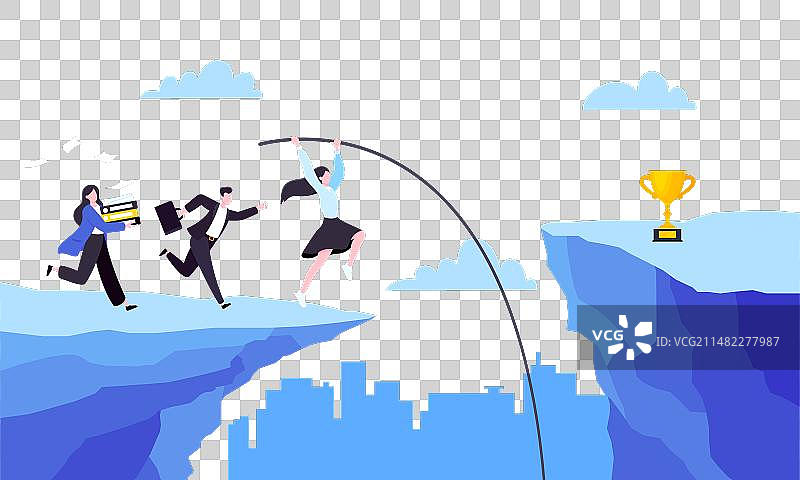 商务人士撑杆跳图片素材