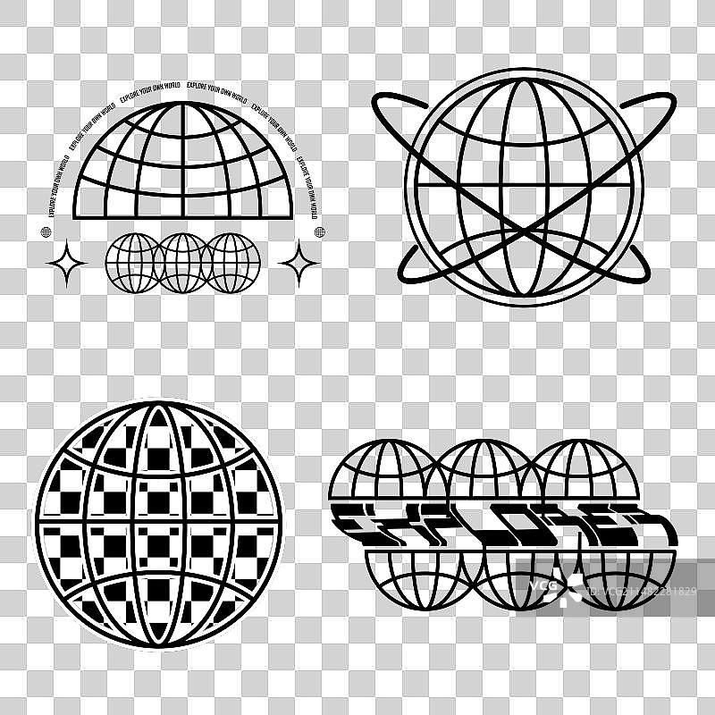 时尚T恤地球街头服饰设计图片素材