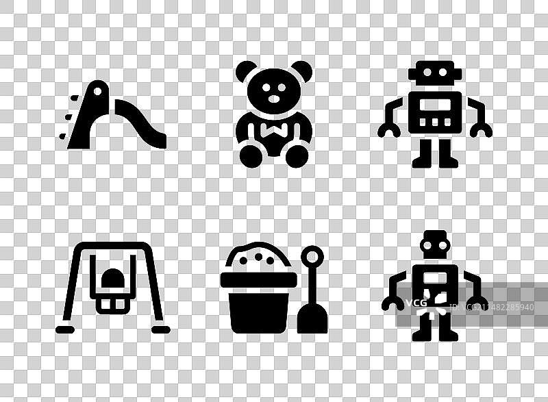 儿童玩具实体图标简约合集图片素材