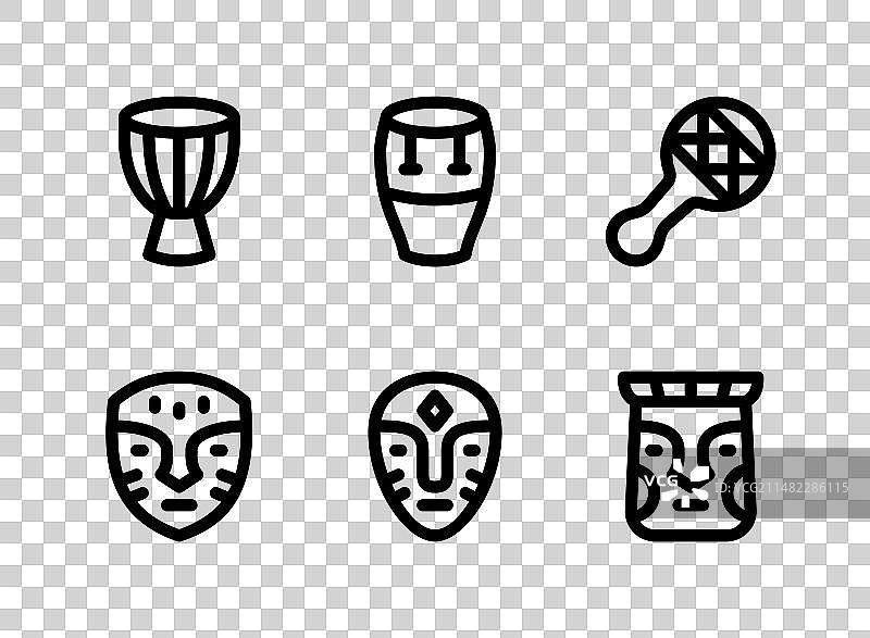 宽扎节相关线性图标合集图片素材