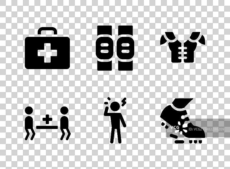 简约超级碗相关实心图标合集图片素材