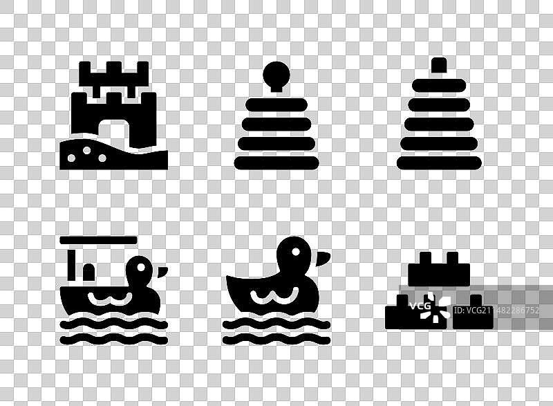 儿童玩具实体图标简约合集图片素材