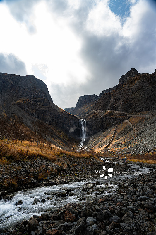 国庆的长白瀑布图片素材