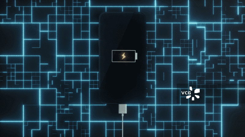 手机充电过程与发光电路背景图片素材