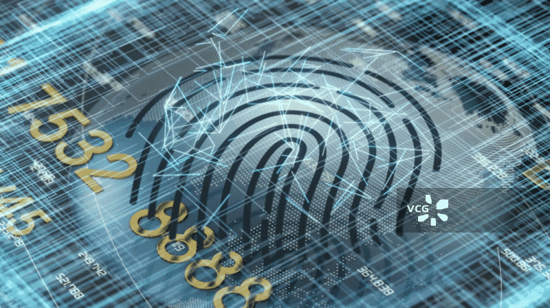 银行卡与指纹识别概念图图片素材