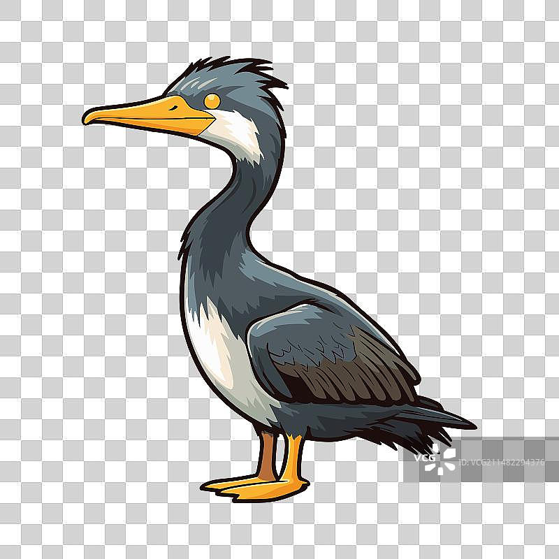 可爱卡通风格鸬鹚剪贴画图片素材